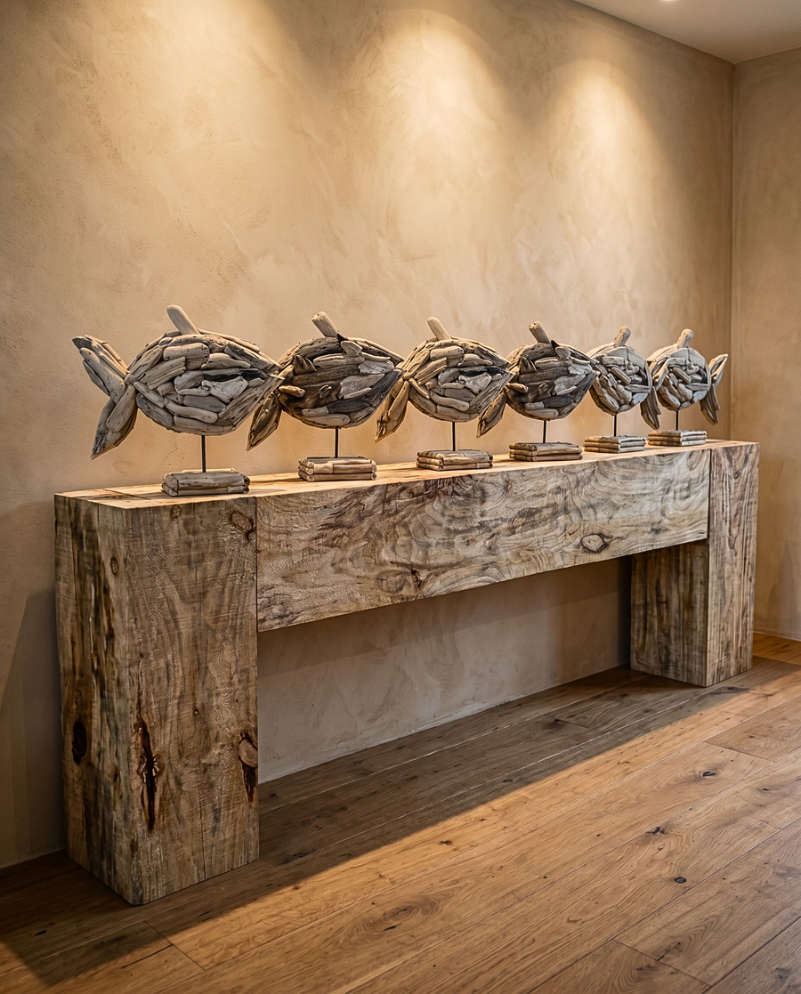 Houten decoratie en accessoires in massief hout, Larix Meubelen Kontich