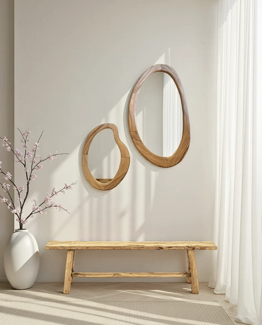 Spiegel met massief houten rand, collectie Spiegels Larix Meubelen