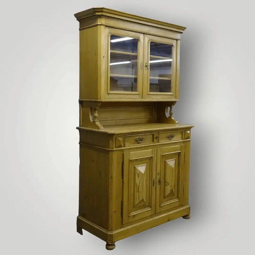 Antieke grenen vitrinekast(en) - Larix - Meubelen.be