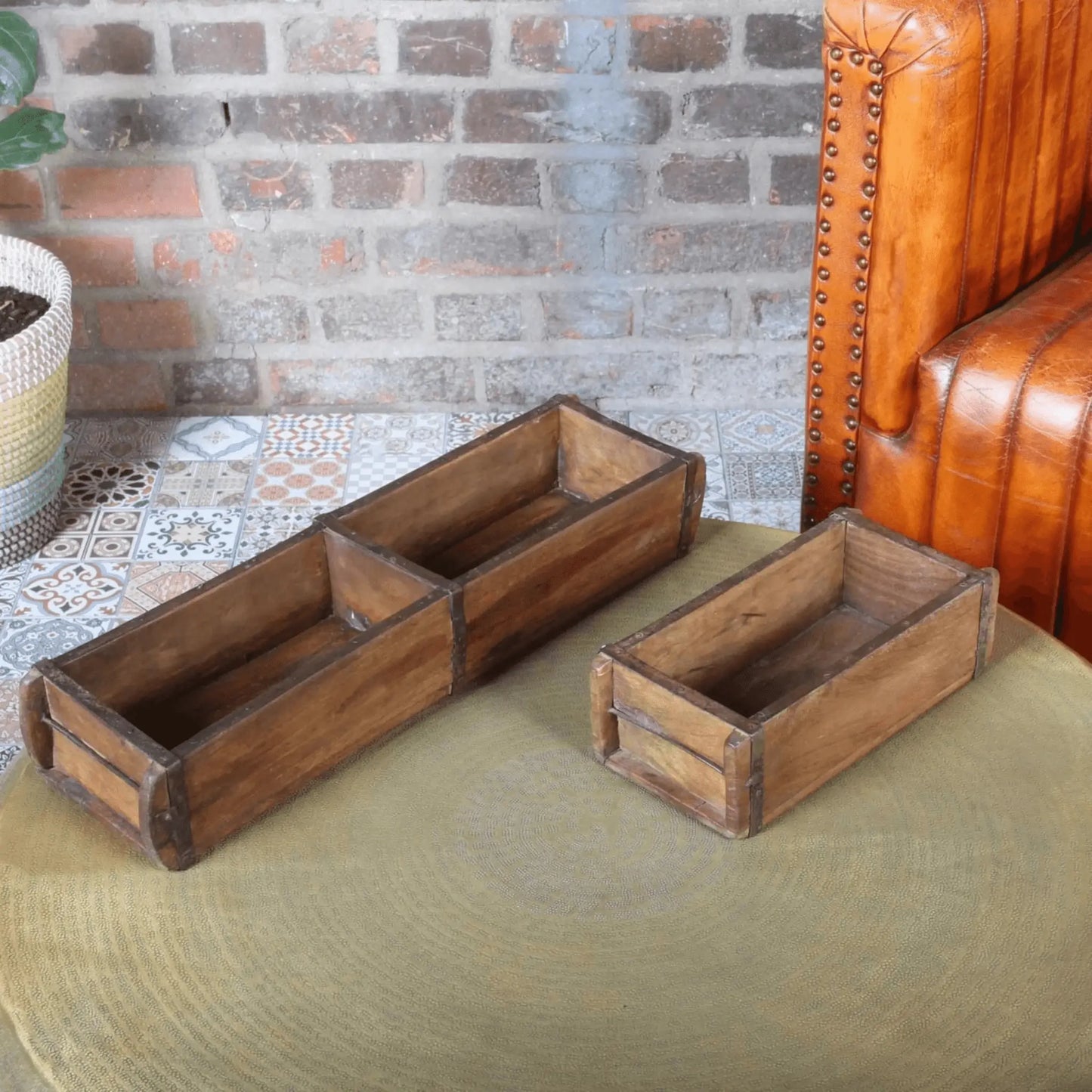 Antieke houten steenmal - Larix - Meubelen.be