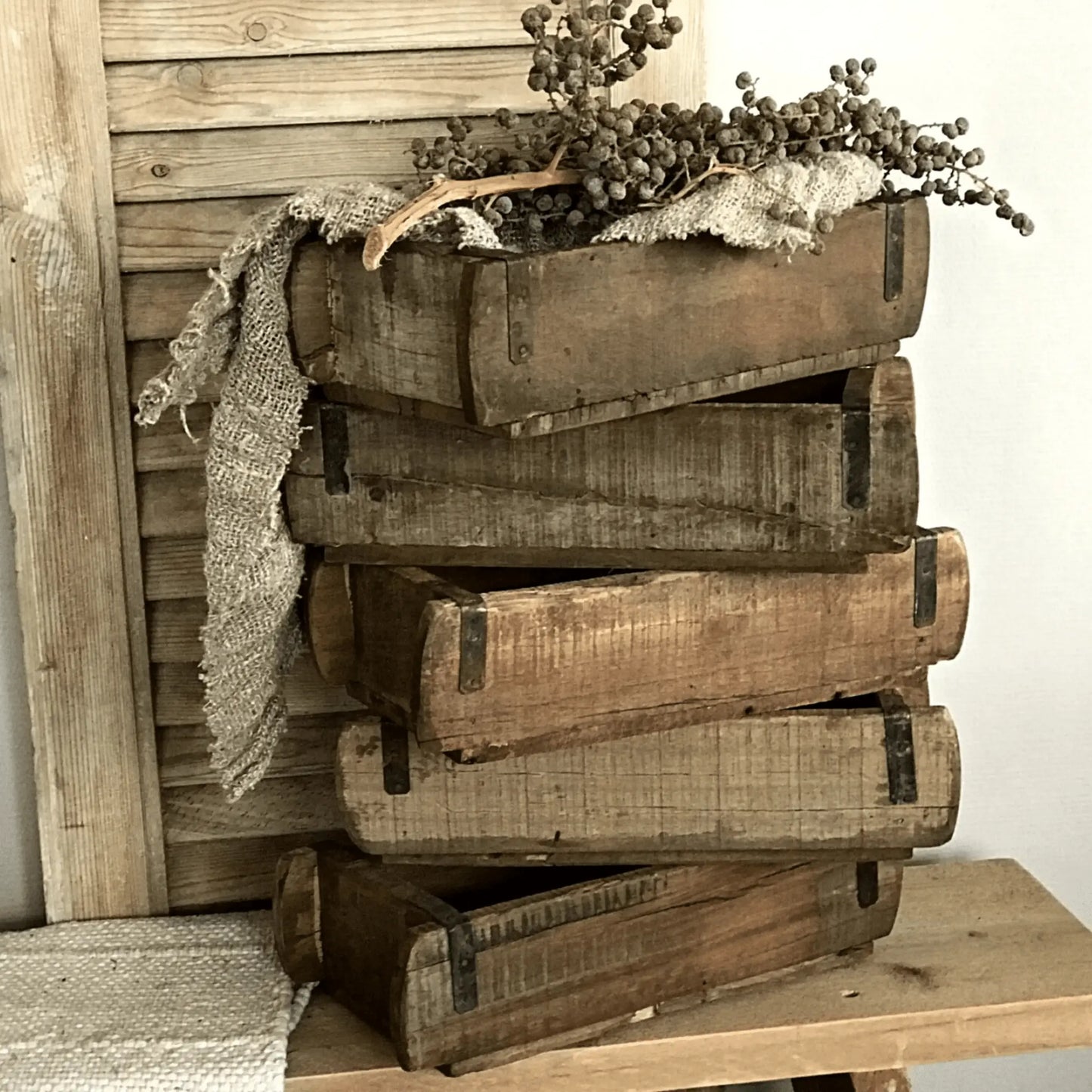 Antieke houten steenmal - Larix - Meubelen.be