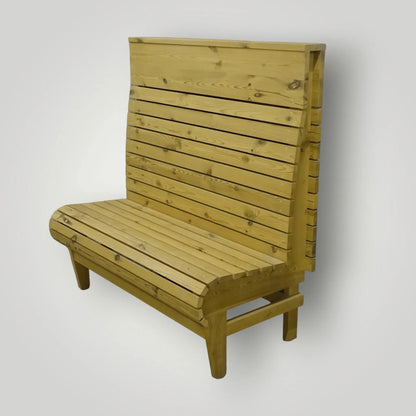 Houten treinbanken ook op maat verkrijgbaar - Larix - Meubelen.be