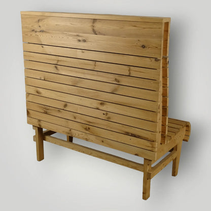 Houten treinbanken ook op maat verkrijgbaar - Larix - Meubelen.be