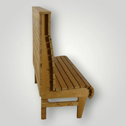 Houten treinbanken ook op maat verkrijgbaar - Larix - Meubelen.be