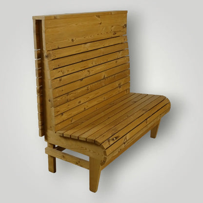 Houten treinbanken ook op maat verkrijgbaar - Larix - Meubelen.be