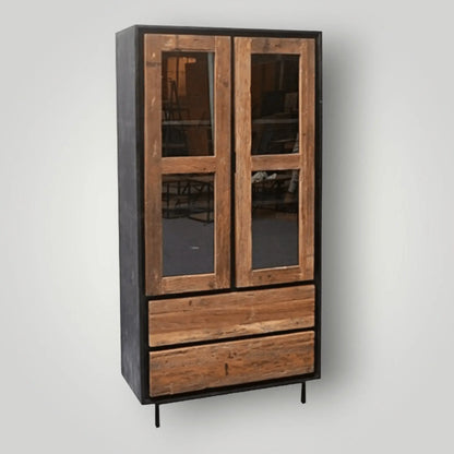 Industriële vitrinekasten uit Anayah collectie - Larix - Meubelen.be