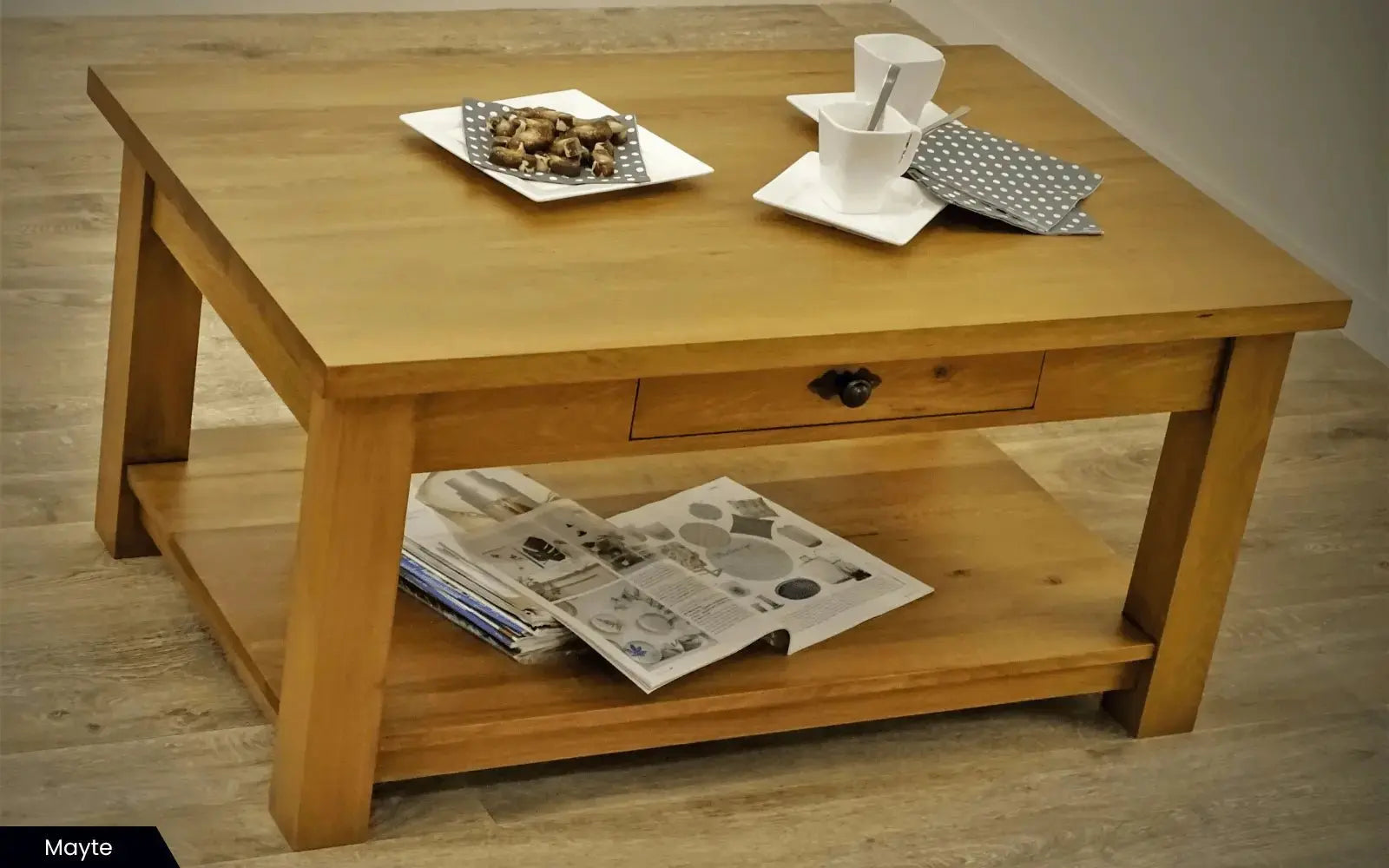 Landelijke old - look salontafel(s) op maat - Larix - Meubelen.be