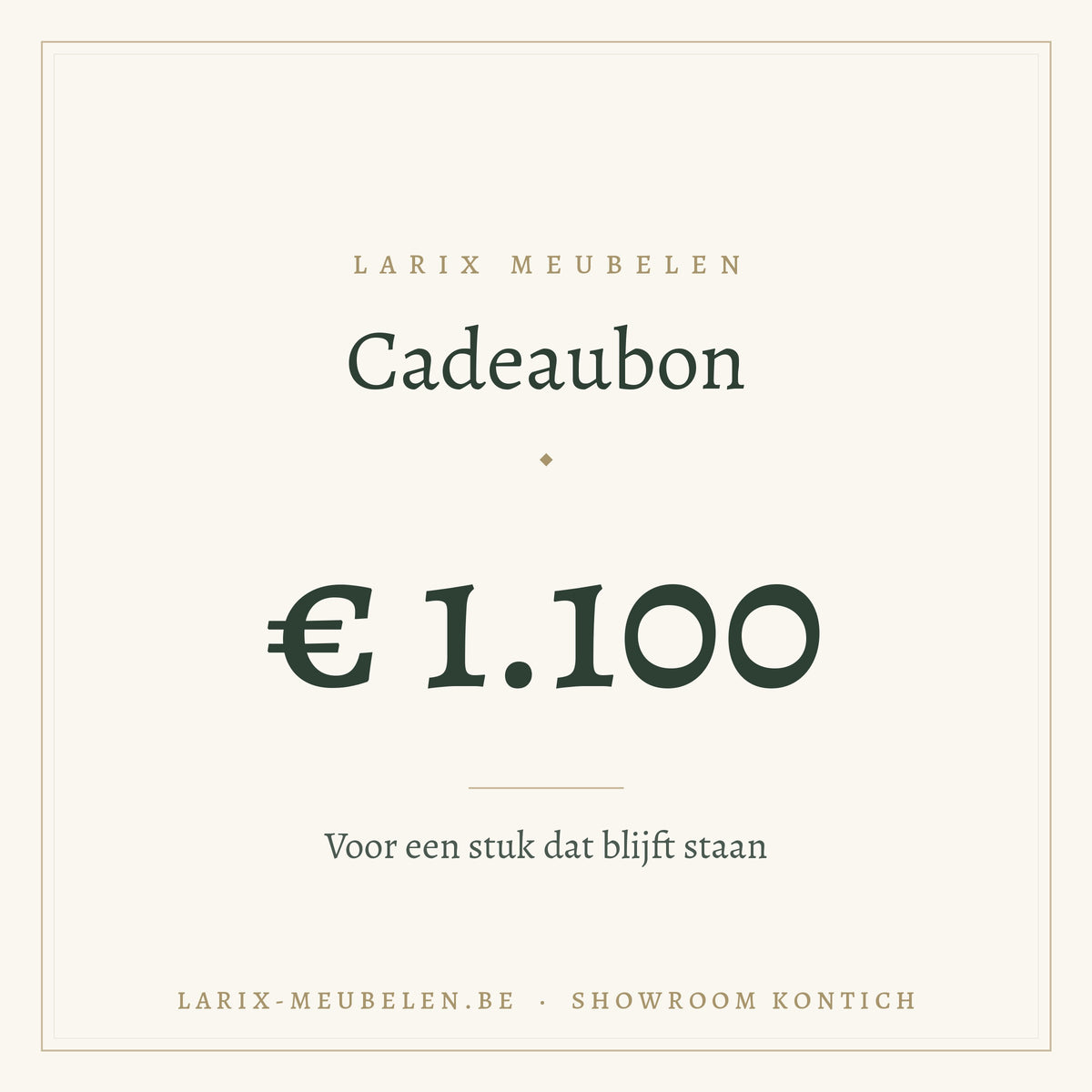 Cadeaubon Larix Meubelen 1100 euro