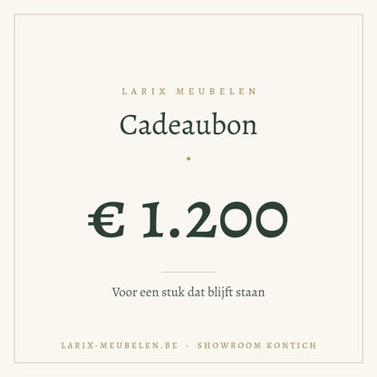 Cadeaubon Larix Meubelen 1200 euro