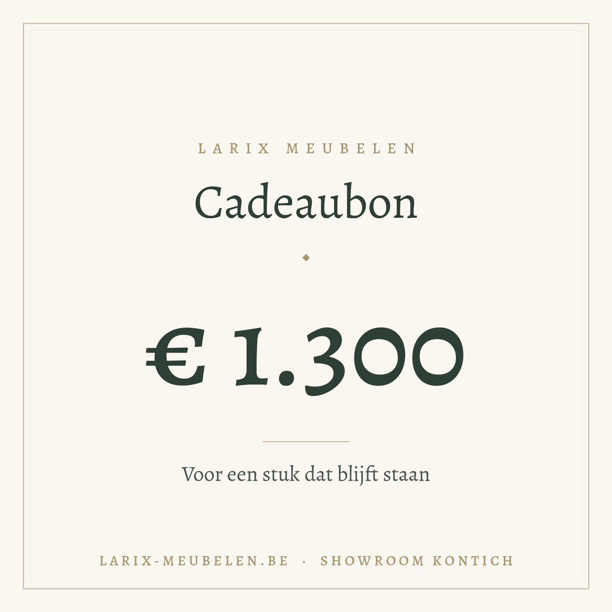 Cadeaubon Larix Meubelen 1300 euro