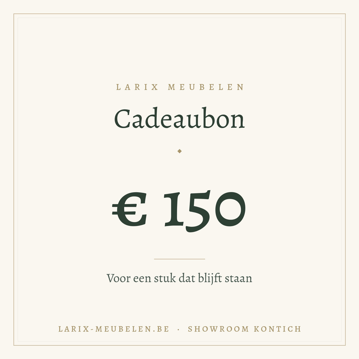 Cadeaubon Larix Meubelen 150 euro