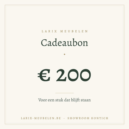 Cadeaubon Larix Meubelen 200 euro