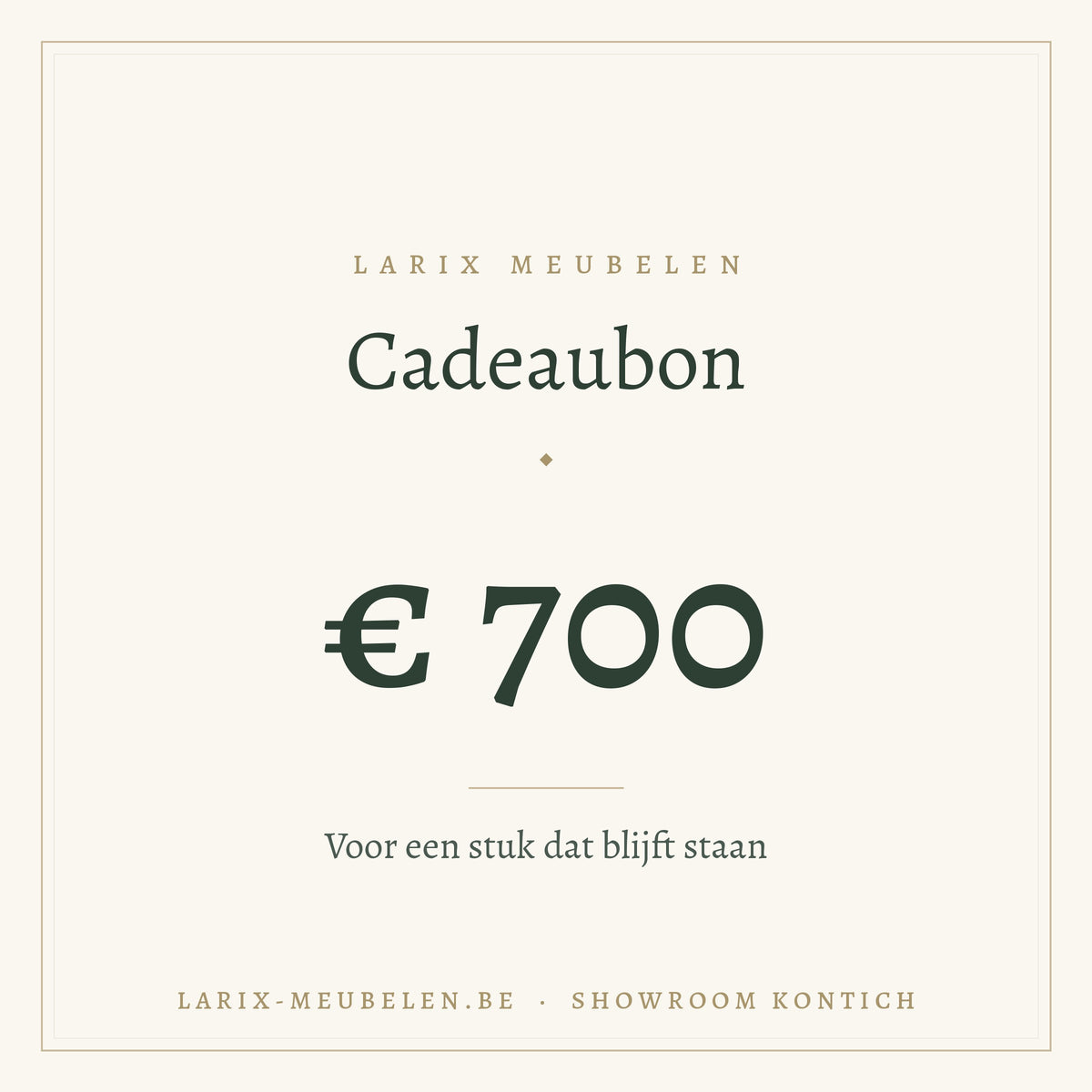 Cadeaubon Larix Meubelen 700 euro
