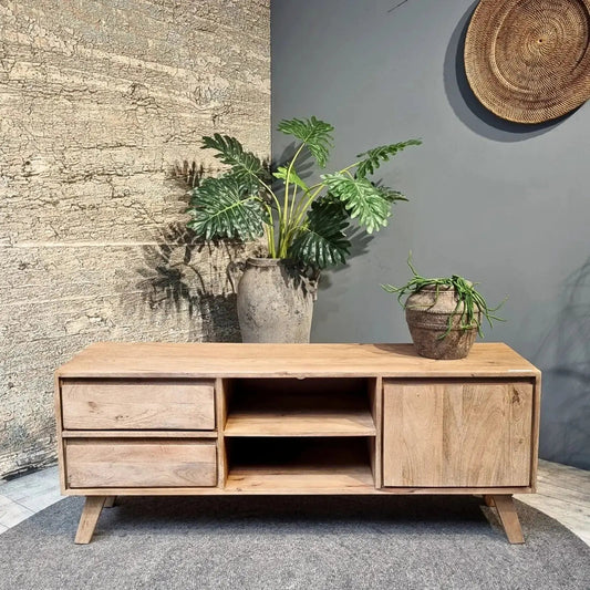 Mangohouten Tv - meubels uit de Bibi collectie 150cm - Larix - Meubelen.be