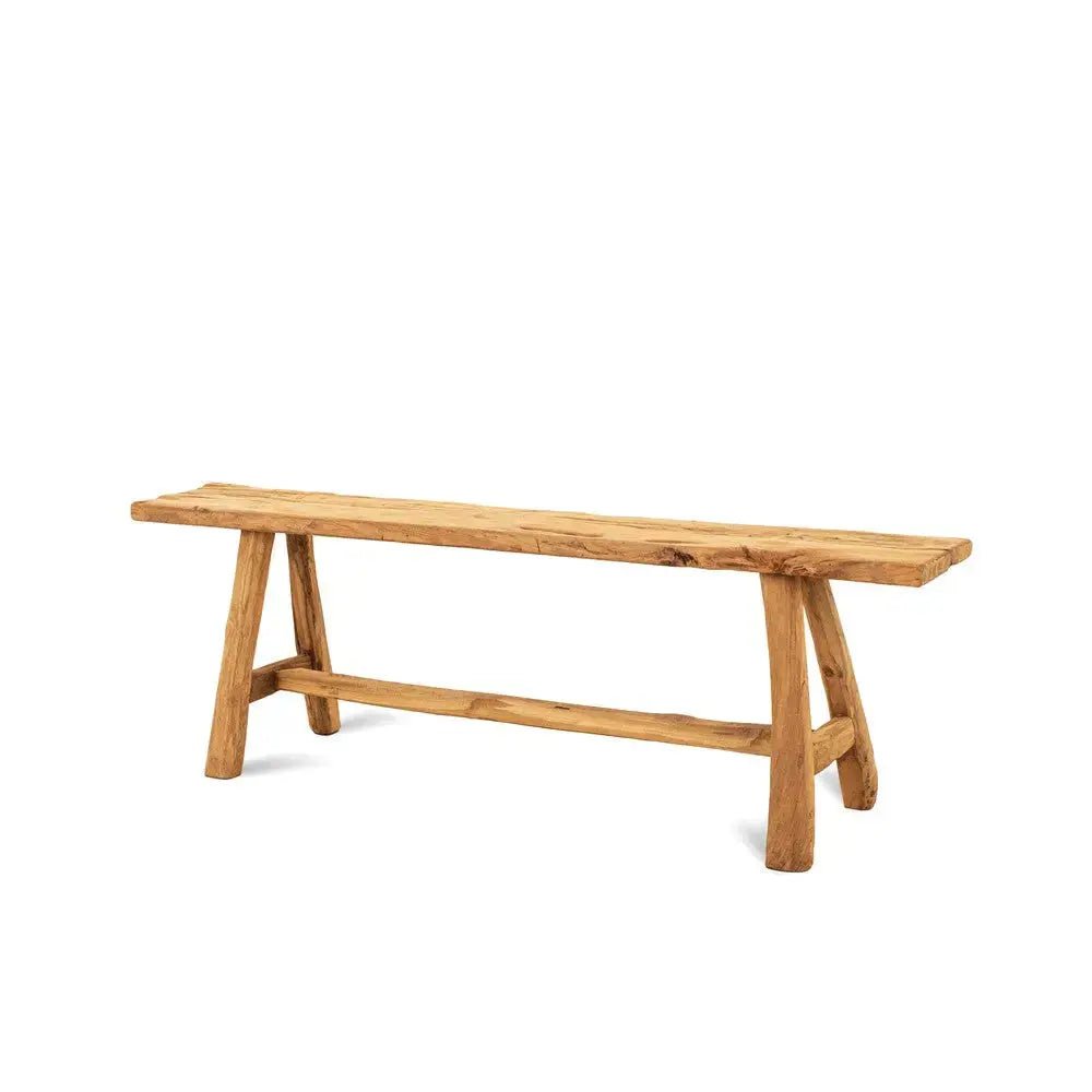 Recycled teakhouten bankjes uit de blora collectie 130 - 140 breed - Larix - Meubelen.be