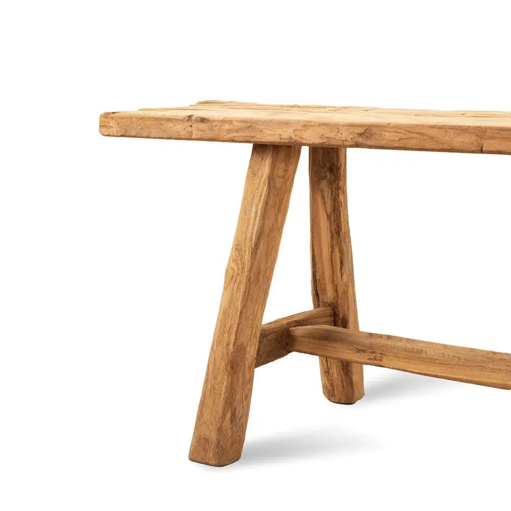 Recycled teakhouten bankjes uit de blora collectie 130 - 140 breed - Larix - Meubelen.be