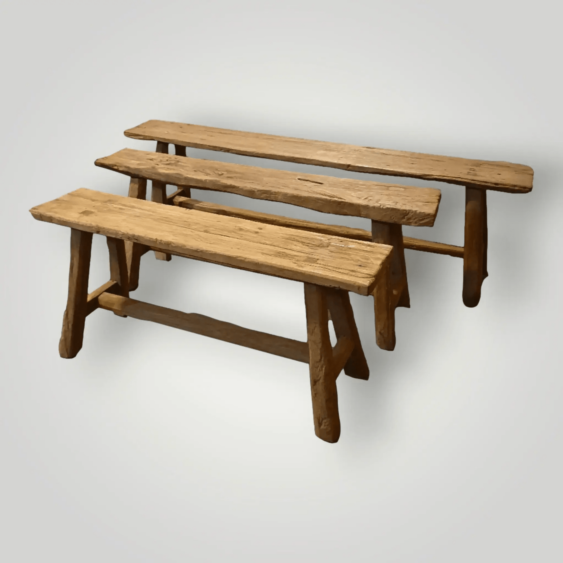 Recycled teakhouten bankjes uit de blora collectie 150 - 160 breed - Larix - Meubelen.be