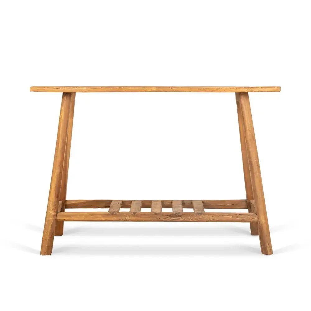 Recycled teakhouten console uit de blora collectie 120 cm breed - Larix - Meubelen.be