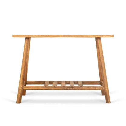 Recycled teakhouten console uit de blora collectie 120 cm breed - Larix - Meubelen.be
