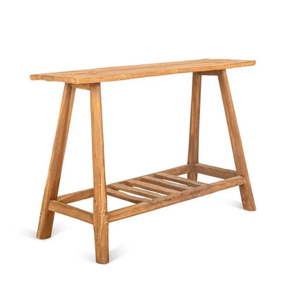 Recycled teakhouten console uit de blora collectie 120 cm breed - Larix - Meubelen.be