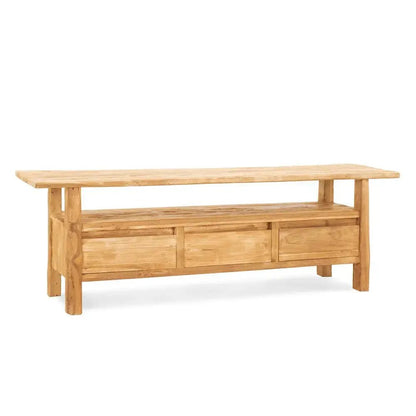 Recycled teakhouten TV - meubels uit de blora collectie 150 cm breed - Larix - Meubelen.be