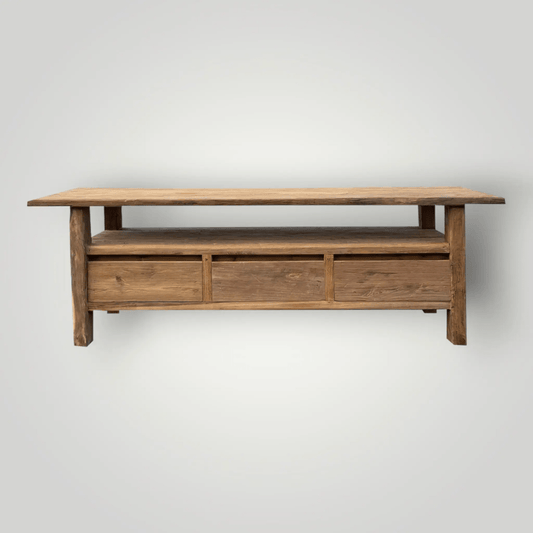 Recycled teakhouten TV - meubels uit de blora collectie 150 cm breed - Larix - Meubelen.be