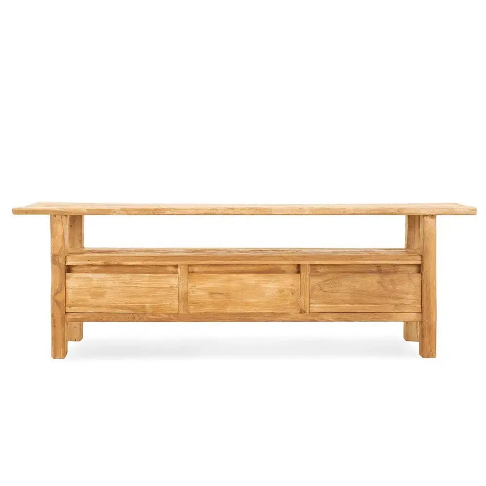 Recycled teakhouten TV - meubels uit de blora collectie 150 cm breed - Larix - Meubelen.be