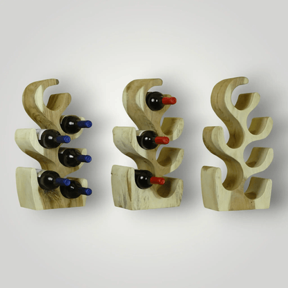 Suar houten wijnrekken 2+1 Gratis - Larix - Meubelen.be