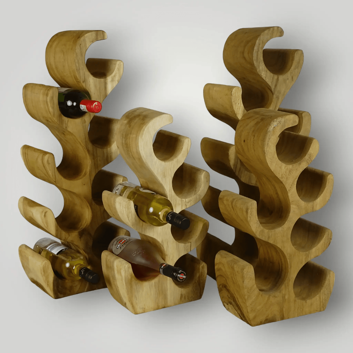 Suar houten wijnrekken 2+1 Gratis - Larix - Meubelen.be