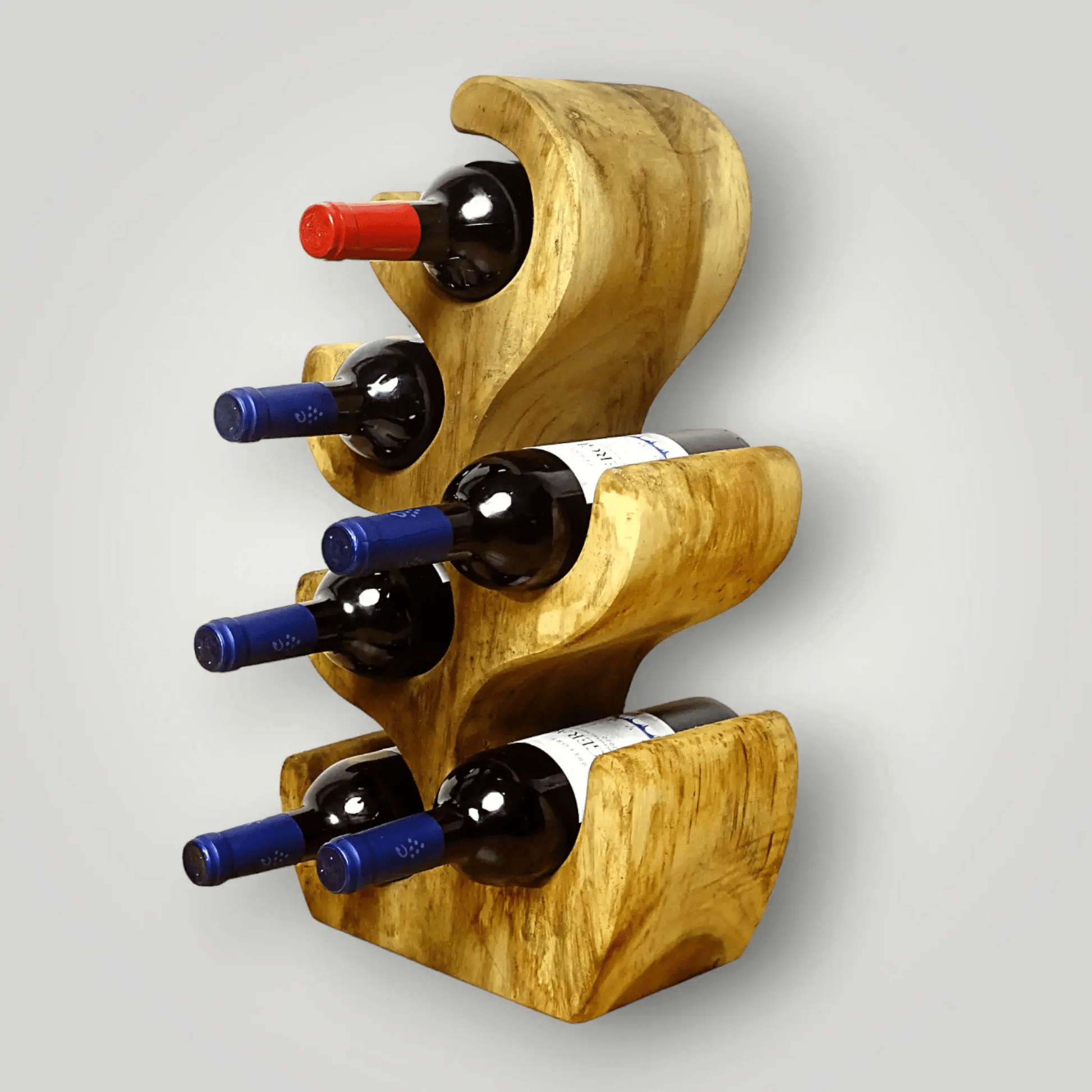 Suar houten wijnrekken 2+1 Gratis - Larix - Meubelen.be