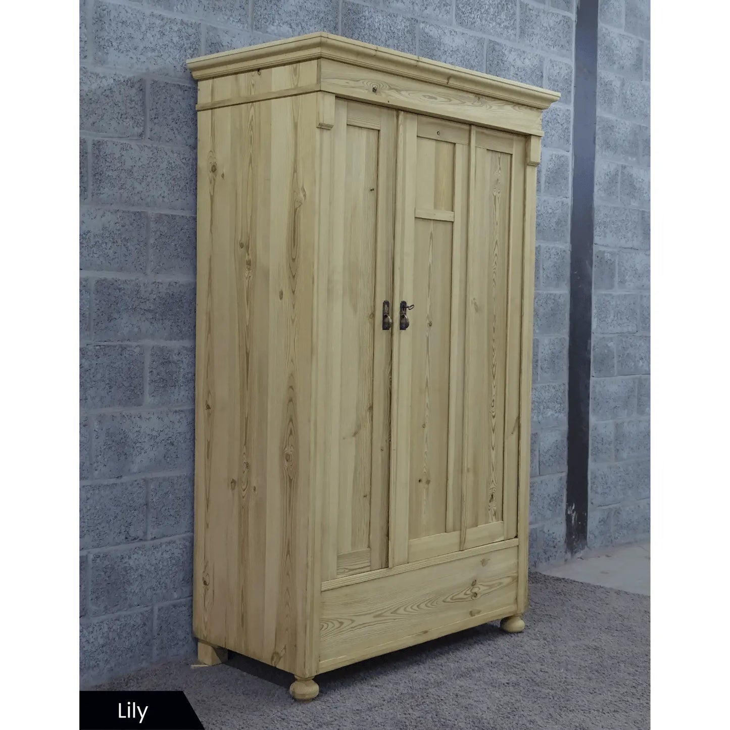 Oud grenen garderobekasten voor in de hal - Larix - Meubelen.be