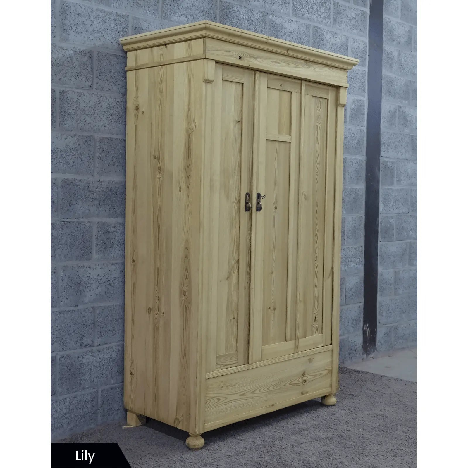 Oud grenen garderobekasten voor in de hal - Larix - Meubelen.be